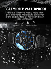 Watch New Fashion Men Watch Waterproof Luminous Date Sports Watches Luxury Quartz Man Wristwatch Luxuri Male Clock +Box - AKISHOP