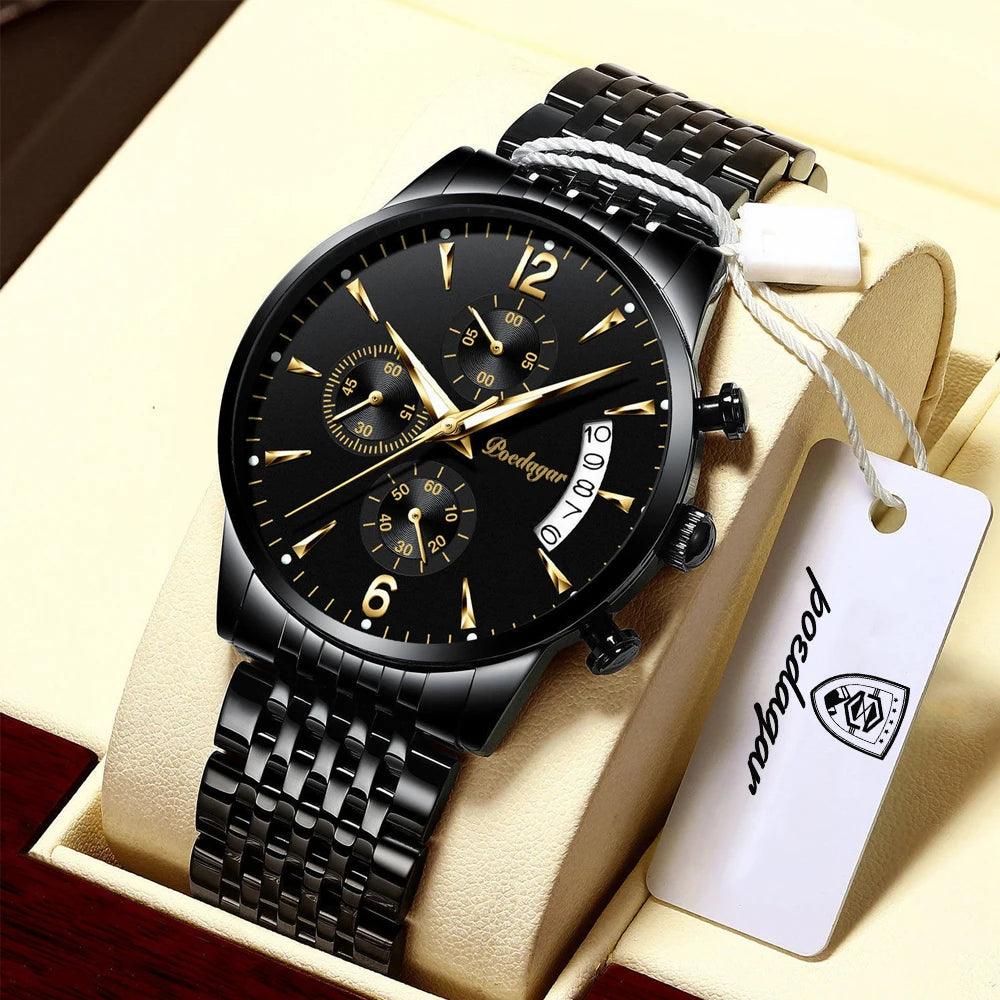 Watch New Fashion Men Watch Waterproof Luminous Date Sports Watches Luxury Quartz Man Wristwatch Luxuri Male Clock +Box - AKISHOP