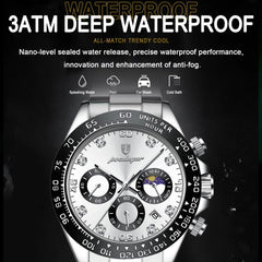 Luxury Man Wristwatch Sports Chronograph Luminous Waterproof Date Men Watch Stainless Steel Men's Watches Quartz Clock - AKISHOP