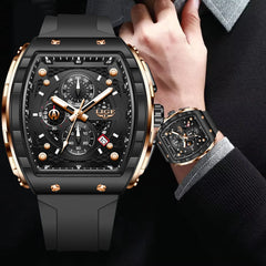 Top Brand Luxury Mens Watches Fashion Square Waterproof Men's Quartz Wristwatches Chronograph - AKISHOP