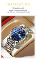 Couple Watches Fashion Trend Original Quartz Wristwatch Waterproof Luminous Date Week His and Her Watch Lover Gift - AKISHOP