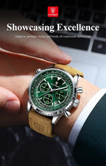 POEDAGAR Luxury Man Watch Quartz Waterproof Luminous Date Chronograph Leather Men Wristwatch Military Sports Men's Watches - AKISHOP