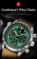 POEDAGAR Luxury Man Watch Quartz Waterproof Luminous Date Chronograph Leather Men Wristwatch Military Sports Men's Watches - AKISHOP