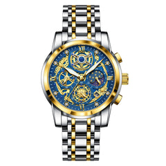 Fashion Watch For Men Waterproof Luminous Chronograph Date Stainless Steel Man Watch Luxury Sports Men's Quartz Watches