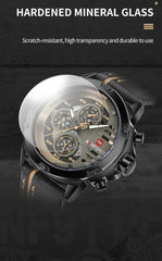 NAVIFORCE Mens Watch Top Brand Luxury Waterproof 24 Hour Date Quartz Watch Man Leather Sport WristWatch Men Waterproof Clock - AKISHOP