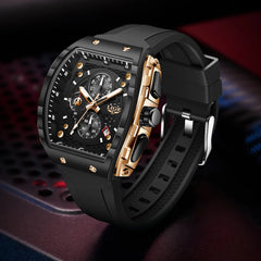 Top Brand Luxury Mens Watches Fashion Square Waterproof Men's Quartz Wristwatches Chronograph - AKISHOP
