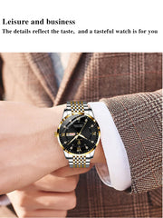 Watch Luxury Business Quartz Men's Wristwatch Waterproof Luminous Date Week Steel Strap. - AKISHOP