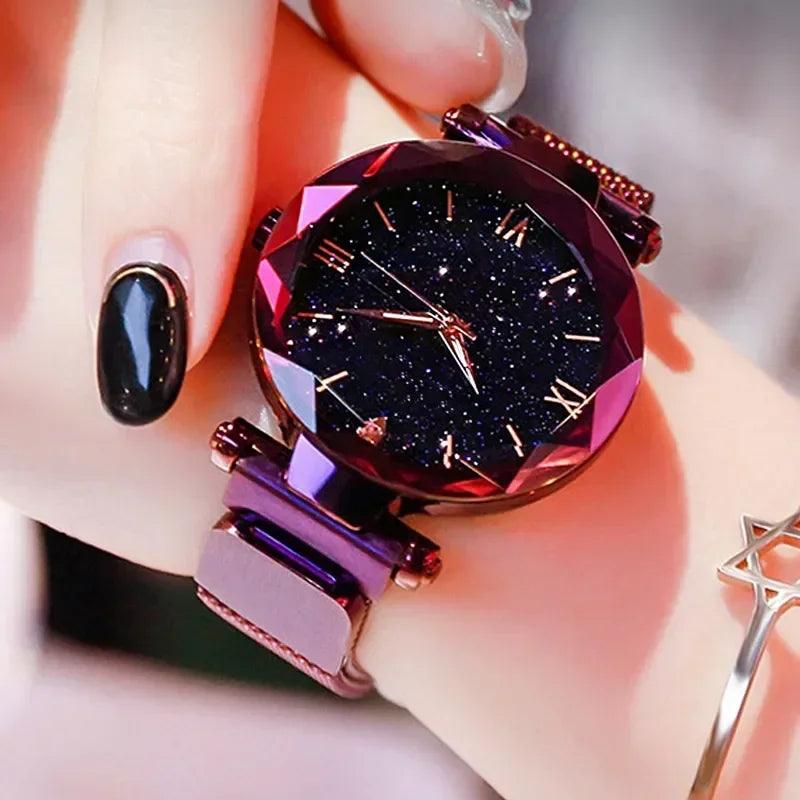 Luxury Starry Sky Women Watches Magnetic Mesh Belt Band Watch Women's Fashion Dress Wristwatch Zegarek Damski - AKISHOP