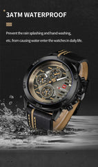 NAVIFORCE Mens Watch Top Brand Luxury Waterproof 24 Hour Date Quartz Watch Man Leather Sport WristWatch Men Waterproof Clock - AKISHOP