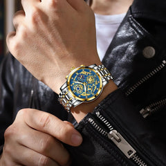 Fashion Watch For Men Waterproof Luminous Chronograph Date Stainless Steel Man Watch Luxury Sports Men's Quartz Watches