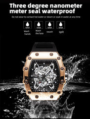 New Brand Men's Watch Fashion Automatic Movement Barrel Luminous Waterproof Clock Sports Male's Silicone Strap Quartz Wristwatch - AKISHOP