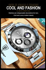 Luxury Man Wristwatch Sports Chronograph Luminous Waterproof Date Men Watch Stainless Steel Men's Watches Quartz Clock - AKISHOP