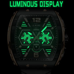 Watch Luxury Waterproof Quartz Wristwatch Raise Wrist Luminous Date Sports Silicone