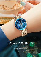 Ocean Star Women Crystal Watch 2025 Top Brand Luxury Rose Gold Women Bracelet Watch for Ladies Wrist - AKISHOP