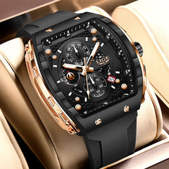 Top Brand Luxury Mens Watches Fashion Square Waterproof Men's Quartz Wristwatches Chronograph - AKISHOP
