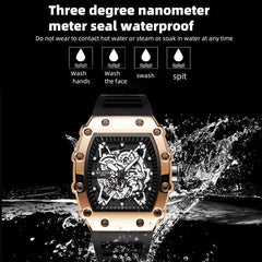 New Brand Men's Watch Fashion Automatic Movement Barrel Luminous Waterproof Clock Sports Male's Silicone Strap Quartz Wristwatch - AKISHOP
