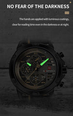 NAVIFORCE Mens Watch Top Brand Luxury Waterproof 24 Hour Date Quartz Watch Man Leather Sport WristWatch Men Waterproof Clock - AKISHOP