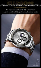 Luxury Man Wristwatch Sports Chronograph Luminous Waterproof Date Men Watch Stainless Steel Men's Watches Quartz Clock - AKISHOP