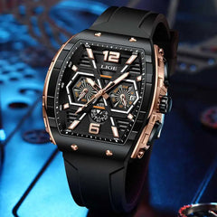 Watch Luxury Waterproof Quartz Wristwatch Raise Wrist Luminous Date Sports Silicone