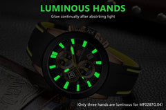 Sports Quartz Watch for Men Fashion Three Multifunction Dials Luminous Hands Silicone Strap Mens Watches