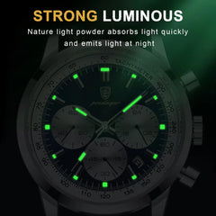 Watch  Man Luxury Quartz Waterproof Luminous Leather Men's Wristwatch Chronograph Fashion