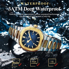 POEDAGAR Luxury Square Watch for Woman Waterproof Luminous Date Ladies Watch Stainless Steel Quartz Women's Watches Female - AKISHOP