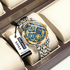 Fashion Watch For Men Waterproof Luminous Chronograph Date Stainless Steel Man Watch Luxury Sports Men's Quartz Watches